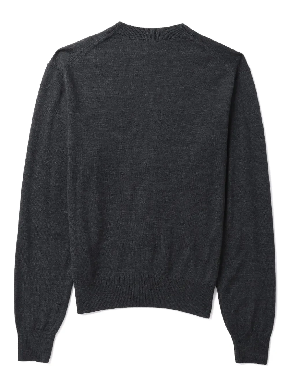 AMI Paris Ami De Coeur Merino Wool Cardigan Grey - Image 6