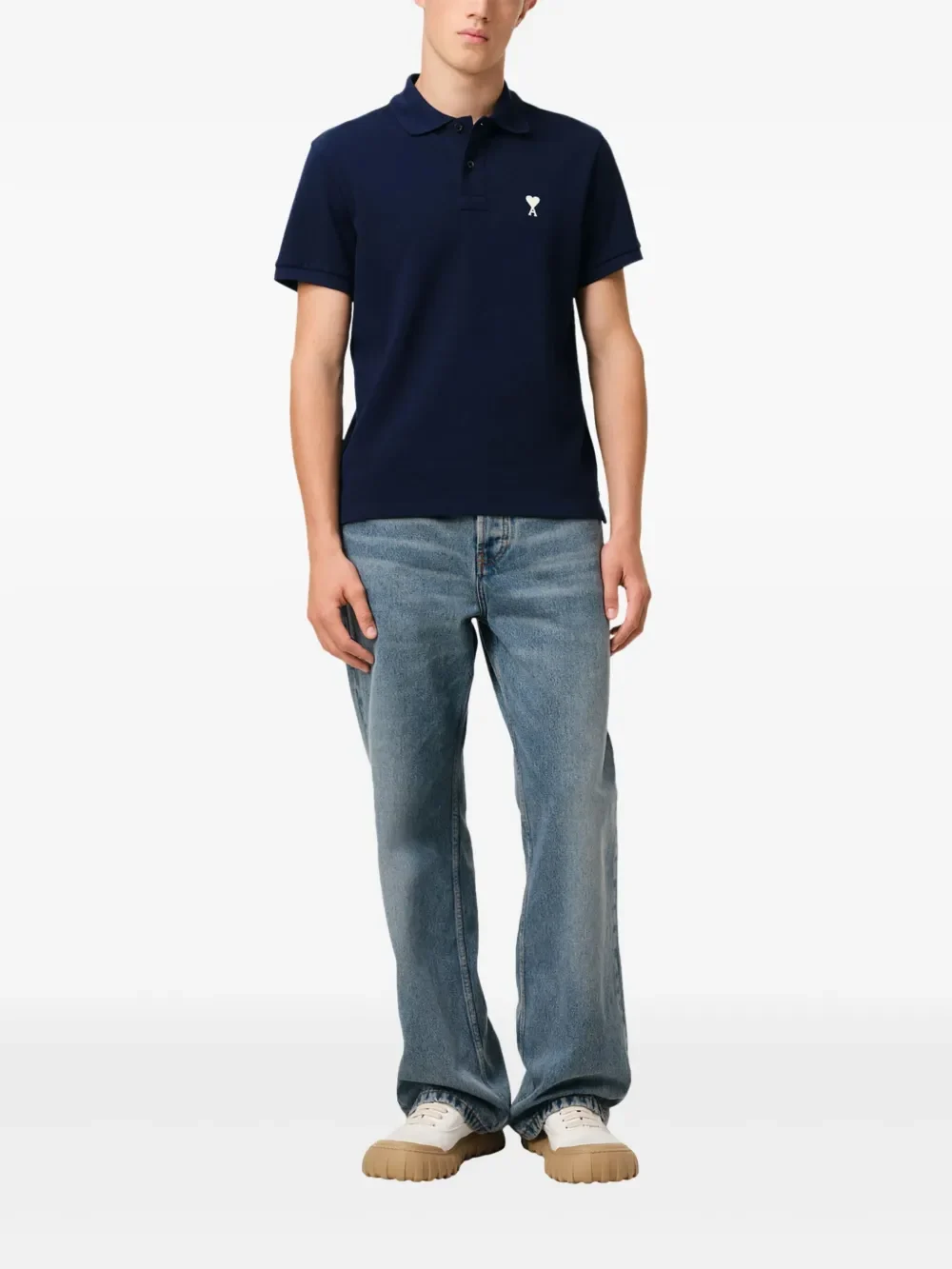 AMI Paris Ami de Coeur Organic Cotton Polo Shirt - Image 2