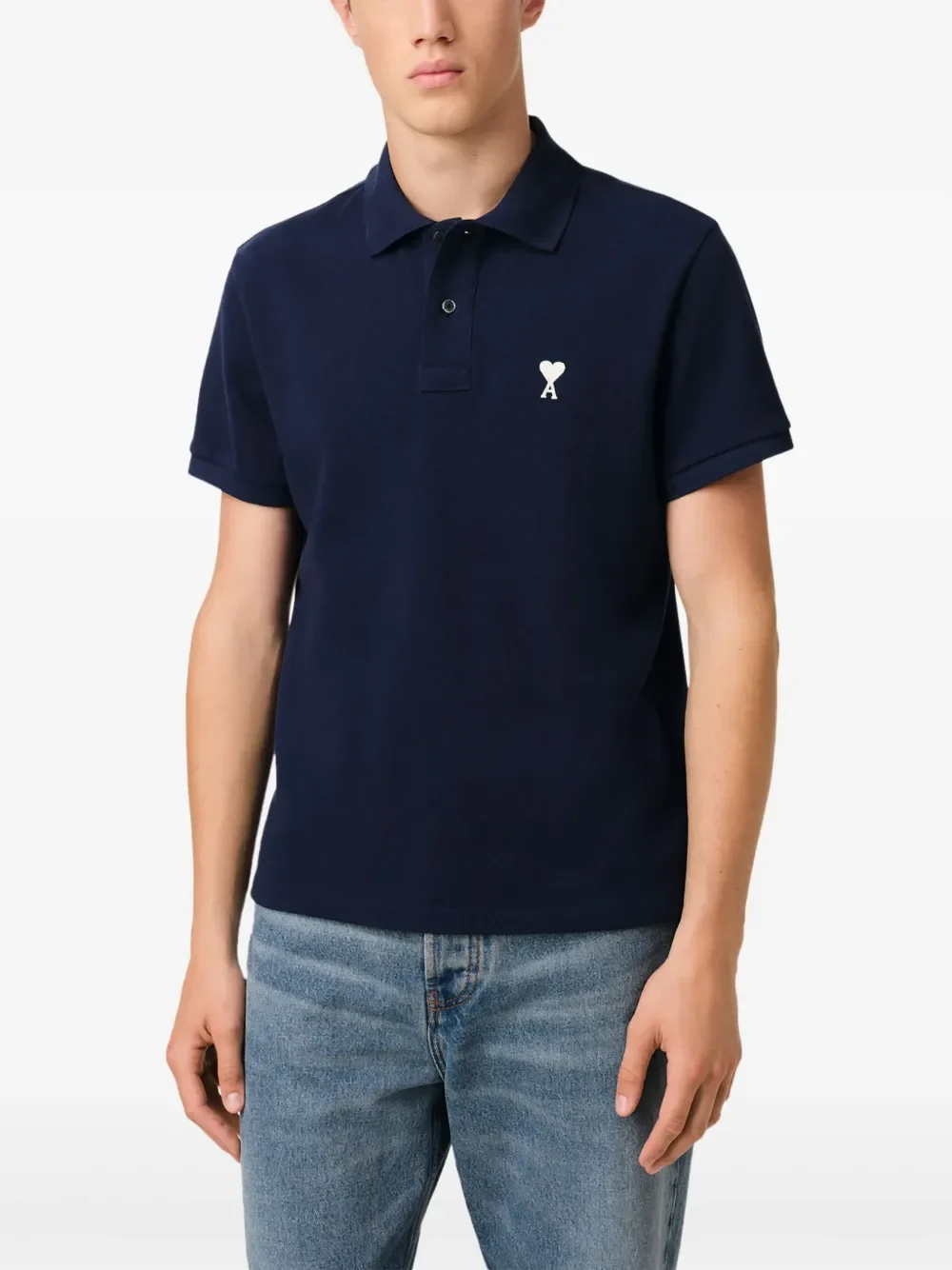 AMI Paris Ami de Coeur Organic Cotton Polo Shirt - Image 5