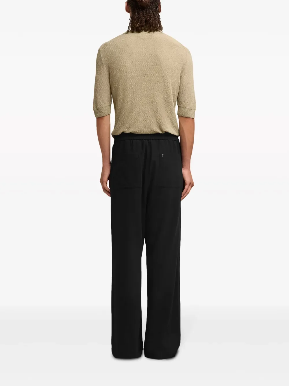 AMI Paris Ami de Coeur Wide-Leg Cotton Trousers - Image 4