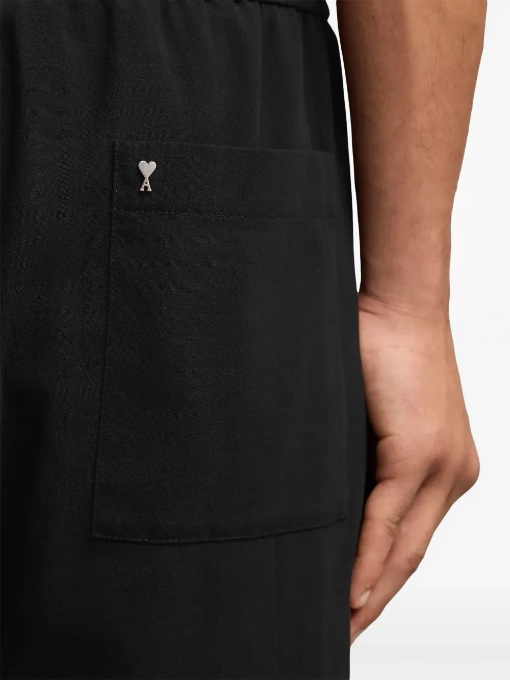 AMI Paris Ami de Coeur Wide-Leg Cotton Trousers - Image 5