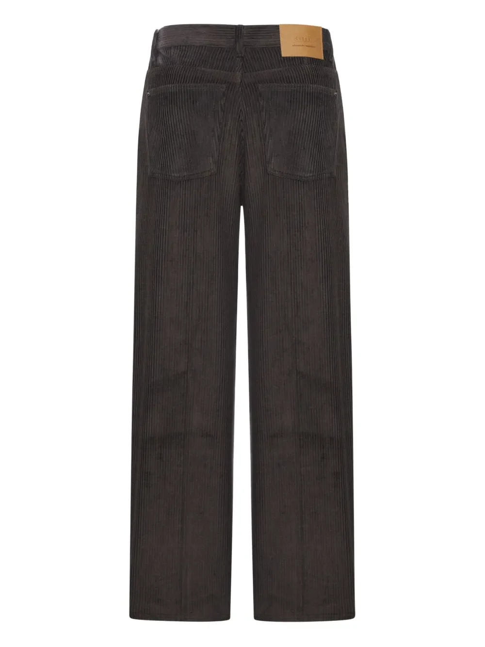 AMI Paris Grey Corduroy Wide-Leg Trousers - Image 2