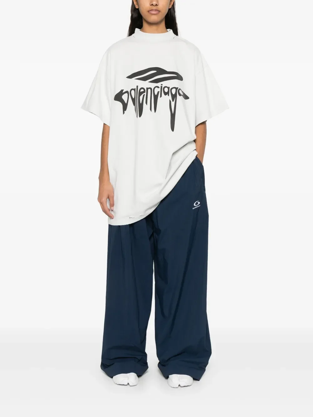 Balenciaga 3B Liquified Oversize T-Shirt Grey - Image 2