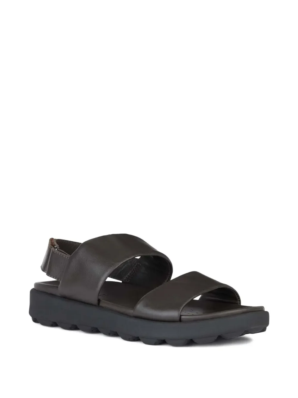 Geox Men's Dark Brown Leather Double-Strap Sandals - Image 5