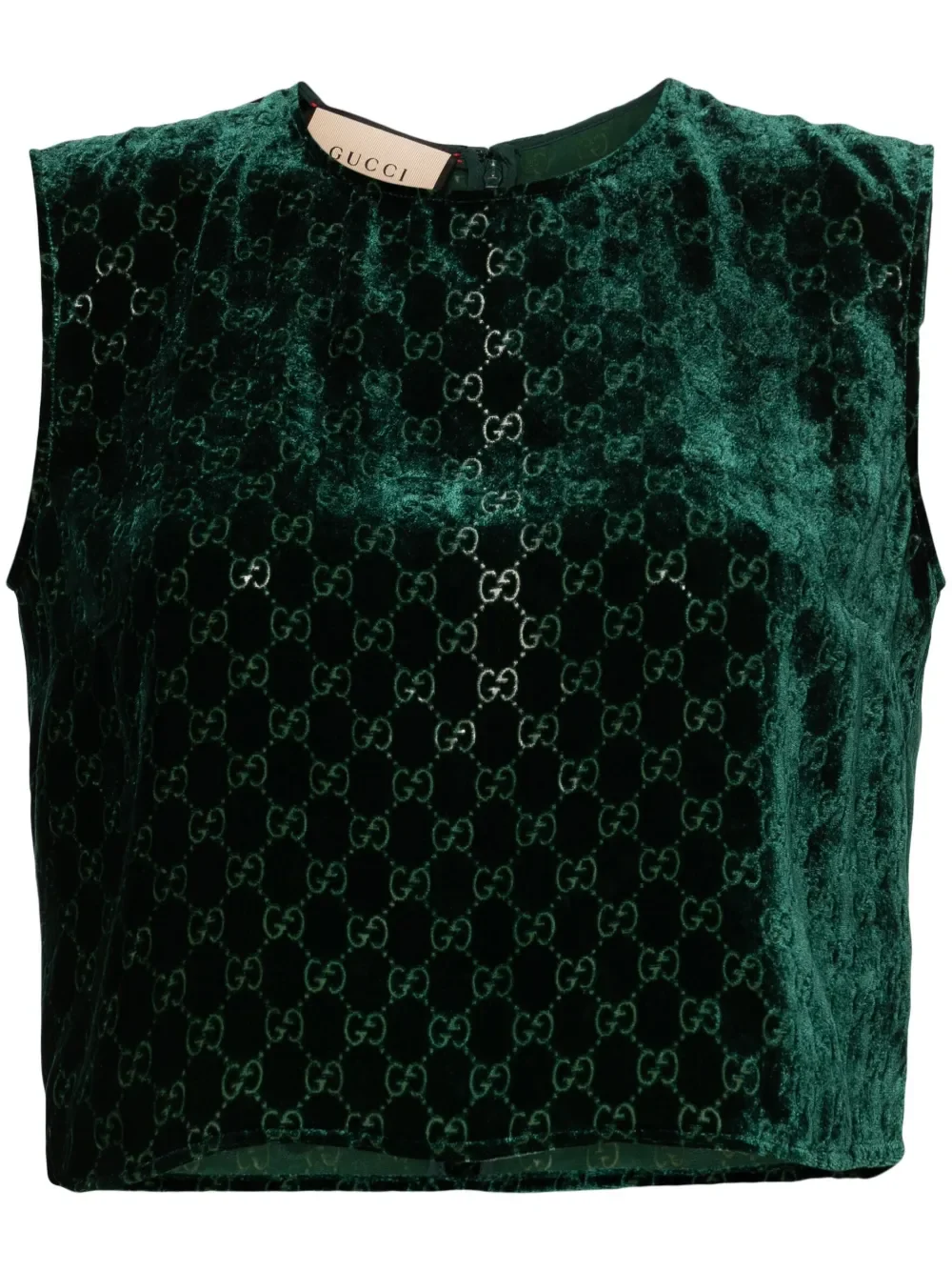 Gucci GG Supreme Forest Green Velvet Tank Top