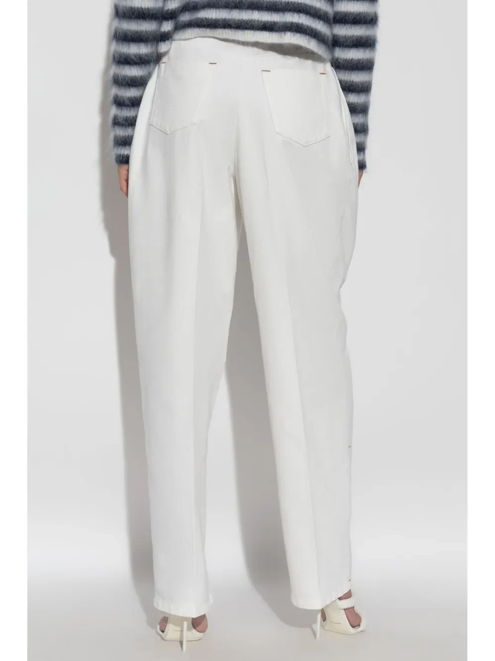 Jacquemus Le De-Nîmes Curzio White Cotton Denim Trousers - Image 4