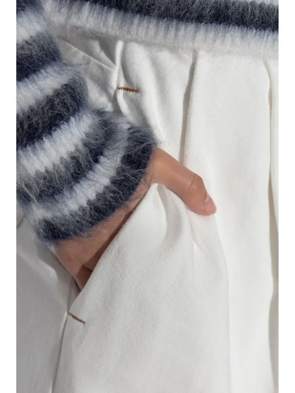 Jacquemus Le De-Nîmes Curzio White Cotton Denim Trousers - Image 5