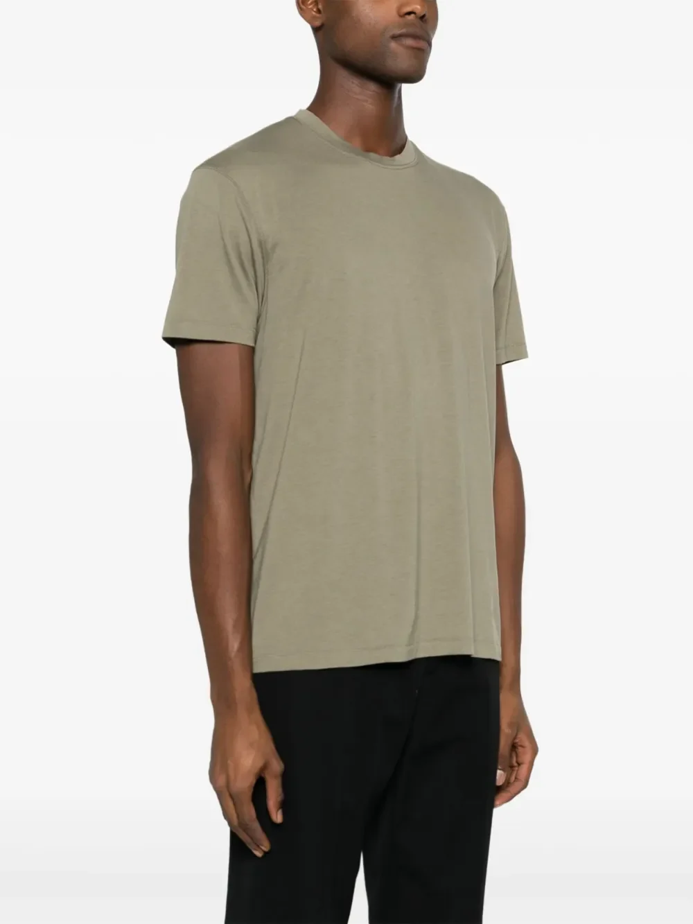 TOM FORD Crew-Neck Short-Sleeve T-Shirt Light Olive Green - Image 3