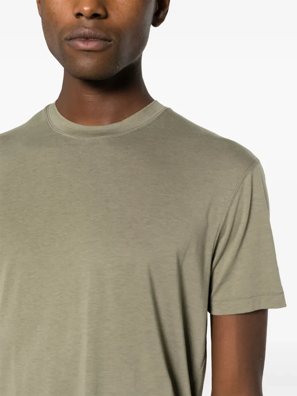 TOM FORD Crew-Neck Short-Sleeve T-Shirt Light Olive Green - Image 5