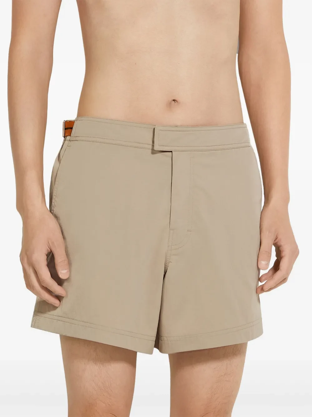 Zegna 232 Road Brand Mark Swim Shorts Sesame Beige - Image 3