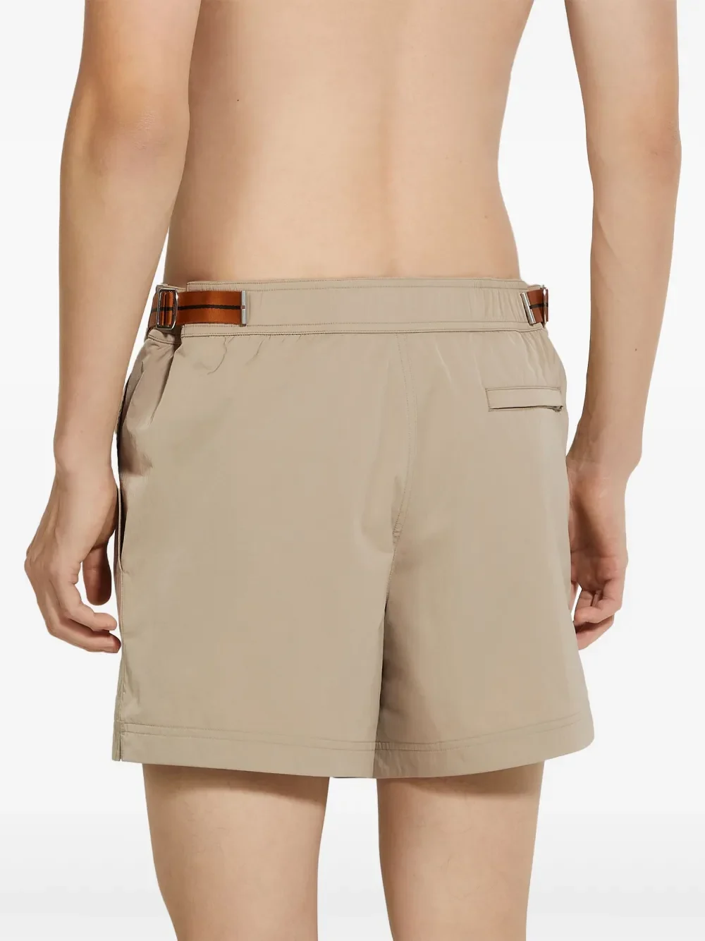 Zegna 232 Road Brand Mark Swim Shorts Sesame Beige - Image 4